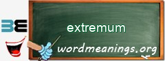 WordMeaning blackboard for extremum